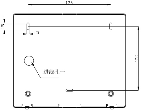 轉(zhuǎn)換開(kāi)關(guān)采用壁掛式安裝，安裝孔位置和安裝孔距